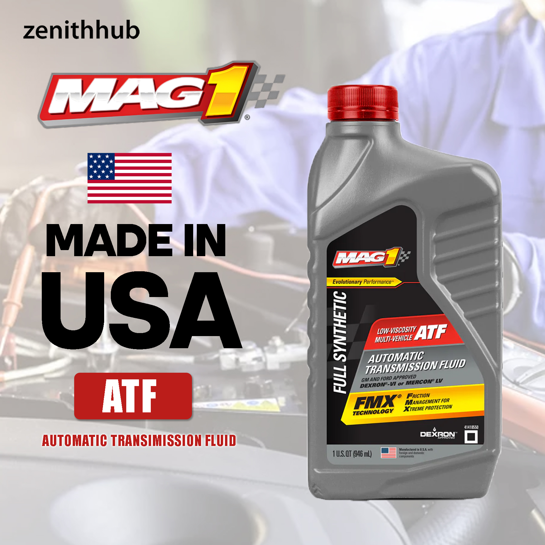 Mag 1 Full Synthetic Hydraulic Fluid – -50°F Cold Temp – For Snow Plows – 4 Quarts (MAG165979)