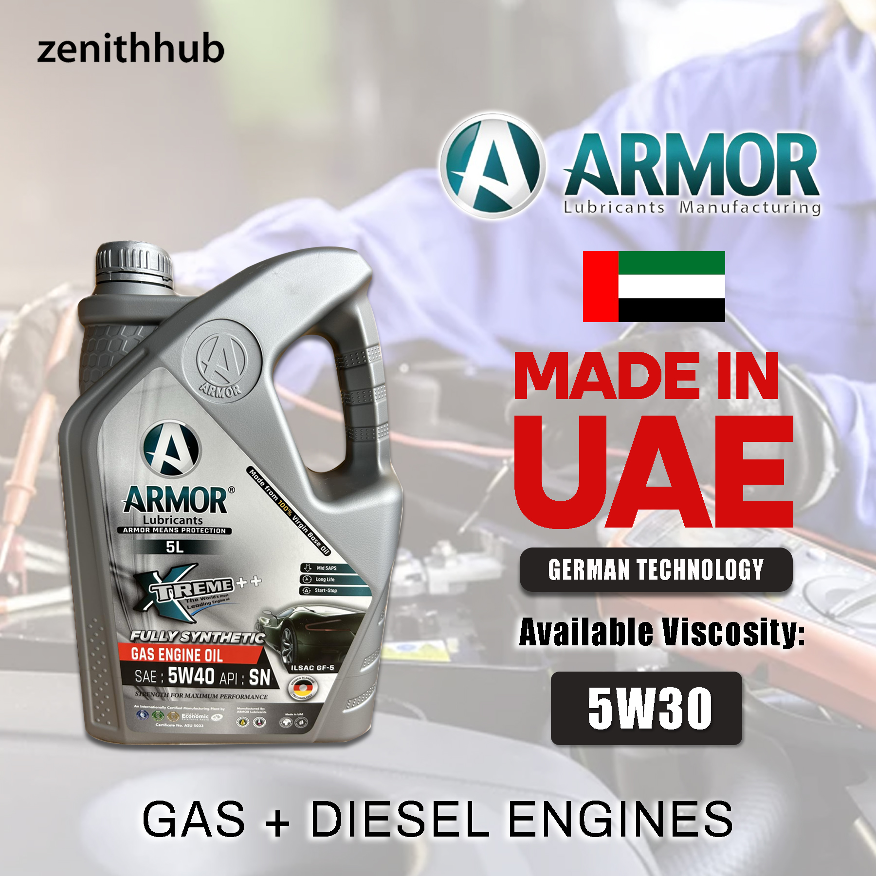 Armor Full Synthetic 5W-30 - 4L (Gas / Diesel)